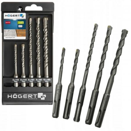 GTVHT6D370 Grąžtų komplektas Hogert HT6D370 (5mm, 6mm, 8mm, 10mm) iš UAB SINTAS