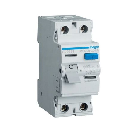 HCD225J Srovės nuotekio relė Hager CD225J (A, 25A, 2P, 30mA, 230V) iš UAB SINTAS