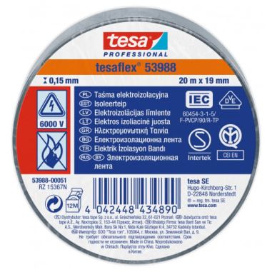 VIZOTP20 Izoliuojanti juosta TESA (pilka) 20m x 19mm 53988-00051-00 iš UAB SINTAS