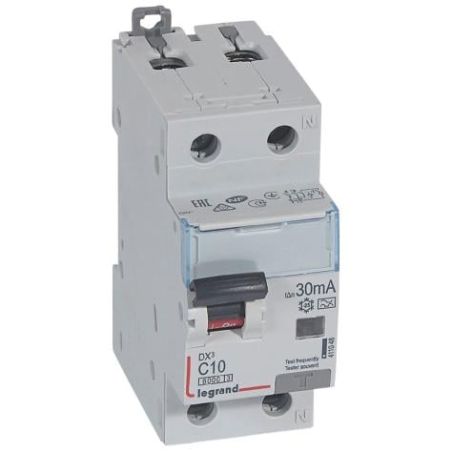 L411048 Srovės nuotekio relė su automatiniu jungikliu Legrand 411048 (C, 10A, 2P, 30mA, 230V) iš UAB SINTAS