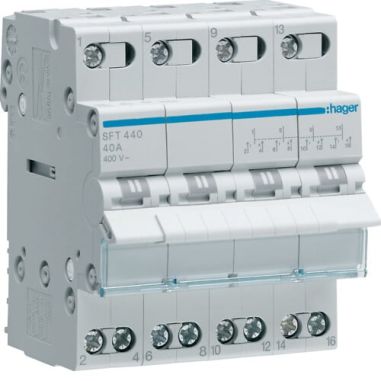 SFT440 Modulinis perjungėjas Hager SFT440 (4P, 40A, 4 mod) iš UAB SINTAS