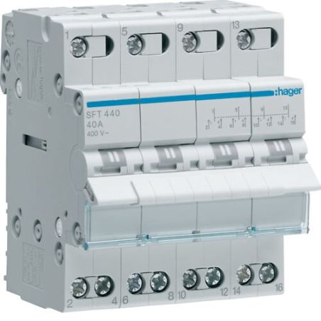 SFT440 Modulinis perjungėjas Hager SFT440 (4P, 40A, 4 mod) iš UAB SINTAS