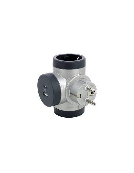 LEGRAND694524 Šakotuvas + USB A + USB C tipo jungtys su įžeminimu Legrand 694524 (2 vietų) iš UAB SINTAS