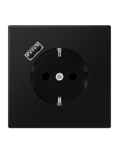 JUNGLS152018ASWM Kištukinis lizdas su USB JUNG LS1520-18ASWM (juodas, matinis, 16A/250V) iš UAB SINTAS 2