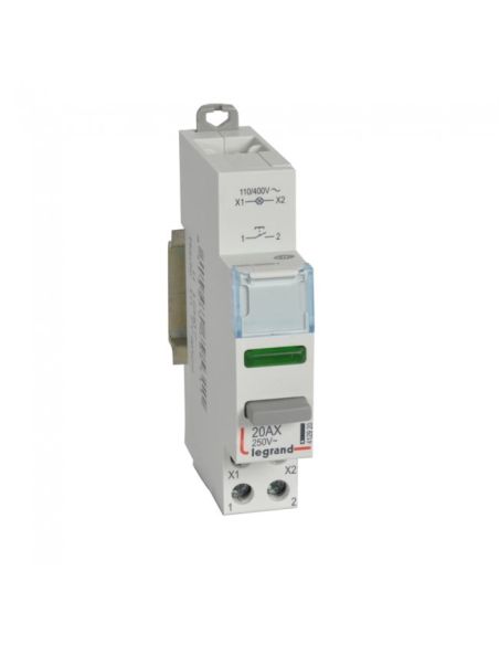 L412920 Mygtukas ant DIN bėgelio su indikacijos lempute Legrand 412920 (20A 100V/1 x N0 kontaktas) iš UAB SINTAS