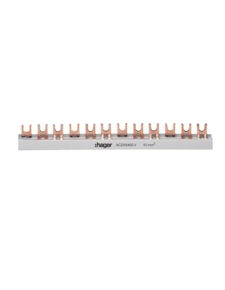 HKDN363B Izoliuota sujungimo šyna Hager KDN380A (3P, 57 mod., 10mm) iš UAB SINTAS