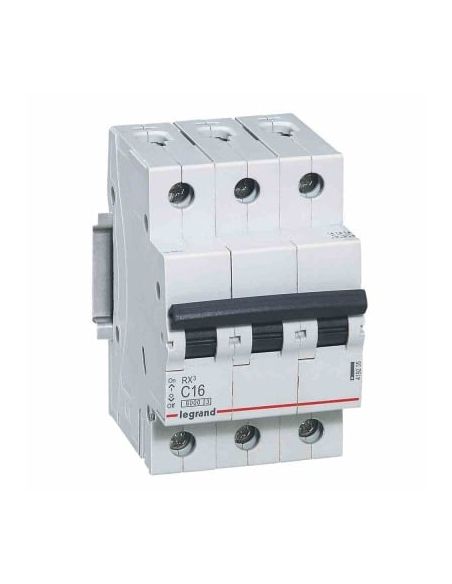 LAUTOMAT3P16AC Automatinis jungiklis MCB RX3 Legrand 419235  (16A, 3P, 400V, 6kA) iš UAB SINTAS