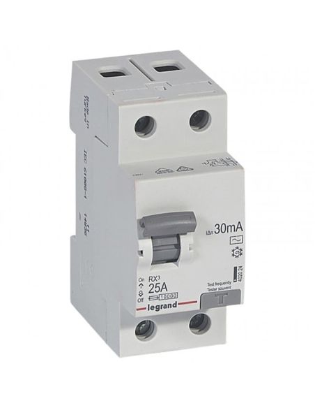 LRELE2P25A Srovės nuotekio relė RCD RX Legrand 402024 (AC, 25A, 2P, 30mA, 230V) iš UAB SINTAS