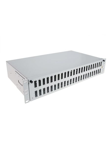 KPODF48SCSIMLCDUP Optinė komutacinė panelė 19" ODF 2U 48 SC simplex/ LC duplex priekinė panelė iš UAB SINTAS
