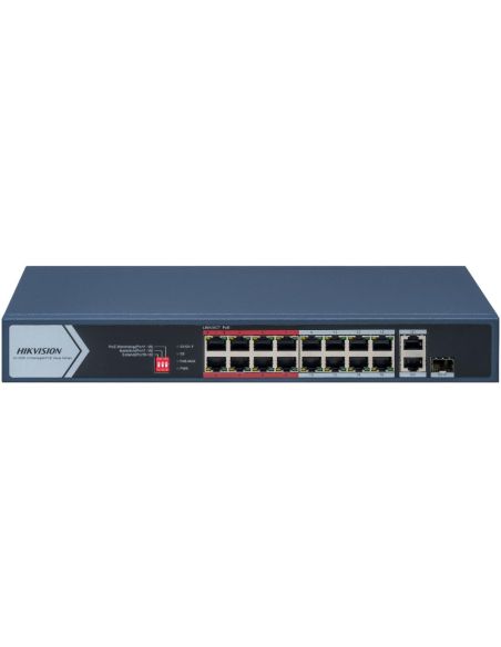 SWITCHDS3E0318PEMC 18 prievadų, 16 PoE prievadų komutatorius Hik-vision DS-3E0318P-E/M(C) iš UAB SINTAS