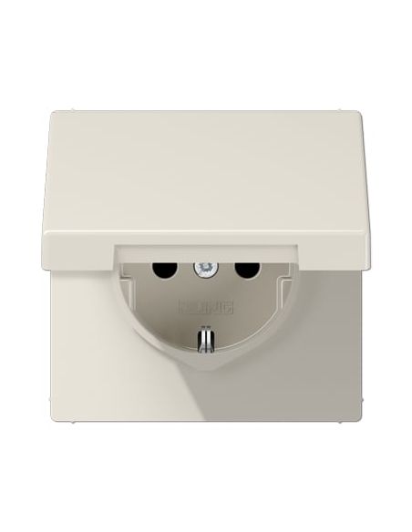 JUNGLS1520KL Kištukinis lizdas su įžeminimu ir dangteliu JUNG LS1520KL (dramblio kaulo spalvos, 16A/250V) iš UAB SINTAS