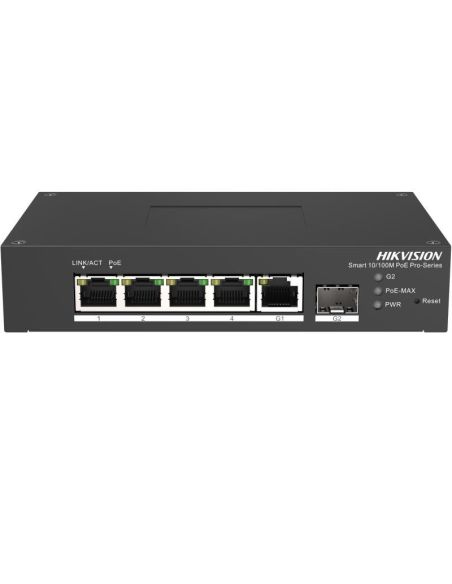 SWITCHDS3T1306PSIHSPOE 5 prievadų, 4 PoE prievadų komutatorius Hik-vision DS-3T1306P-SI/HS iš UAB SINTAS