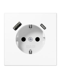 JUNGLS152015CAWW Kištukinis lizdas su USB+USB-C JUNG LS1520-15CAWW (baltas, 16A/250V) iš UAB SINTAS 2