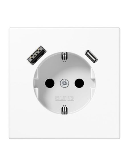 JUNGLS152015CAWW Kištukinis lizdas su USB+USB-C JUNG LS1520-15CAWW (baltas, 16A/250V) iš UAB SINTAS
