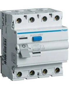 HCD440J Srovės nuotekio relė Hager CD440J (AC, 40A, 4P, 30mA, 230V) iš UAB SINTAS 2
