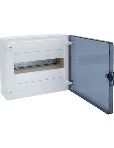 HVS112TD GOLF2 plastikinis virštinkinis skydelis VS112TD 1x12 mod. Hager (permatomos durelės, IP40) iš UAB SINTAS