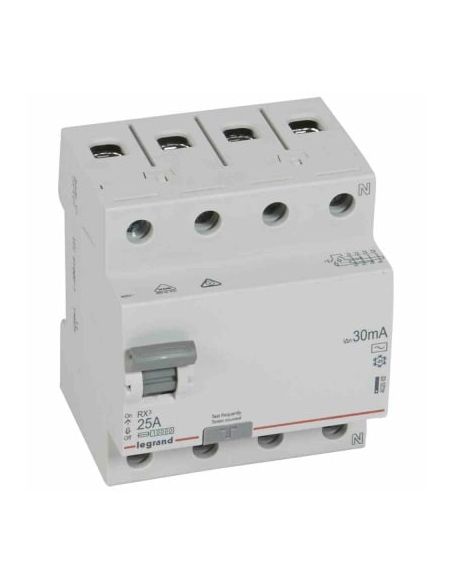 LRELE4P25A Srovės nuotekio relė RCD RX Legrand 402062 (AC, 25A, 4P, 30mA, 400V) iš UAB SINTAS