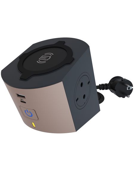 LEGRAND694500 2-vietų ilgiklis + A ir C tipo USB + belaidis krovimas 10W Legrand 694500 (2m) iš UAB SINTAS