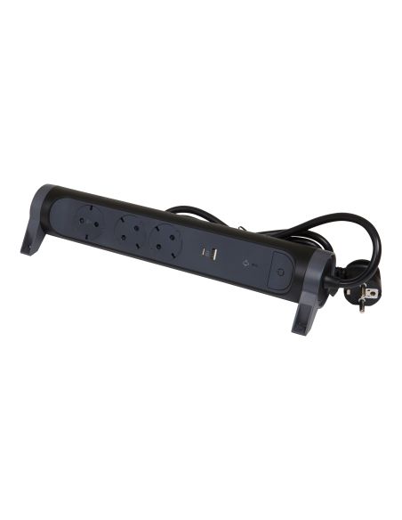 LEGRAND694545 4-vietų ilgiklis su įžeminimu Legrand 694512 (be laido, su jungikliu, juodas) iš UAB SINTAS