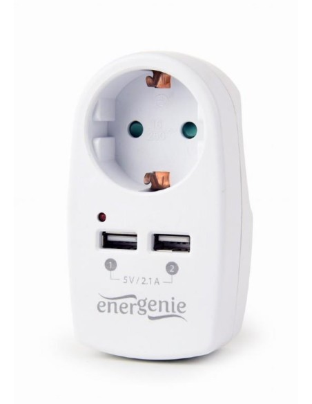 EG-ACU2-02 CHARGER USB WITH P/T AC SOCKET/EG-ACU2-02 GEMBIRD iš UAB SINTAS