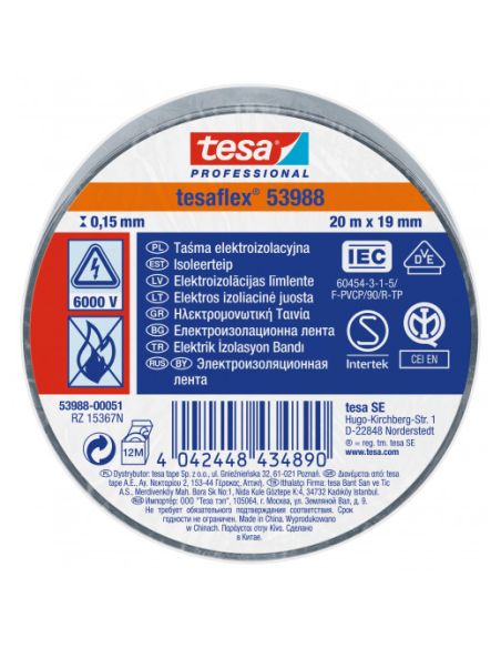 VIZOTP20 Izoliuojanti juosta TESA (pilka) 20m x 19mm 53988-00051-00 iš UAB SINTAS