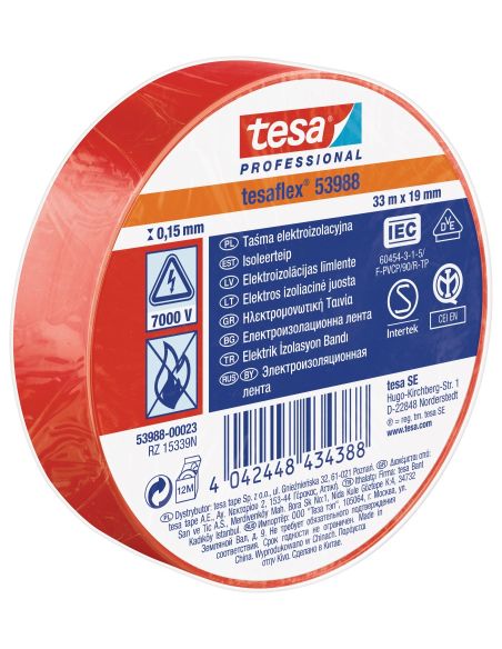 VIZOTR20 Izoliuojanti juosta TESA (raudona) 20m x 19mm 53988-00021-00 iš UAB SINTAS