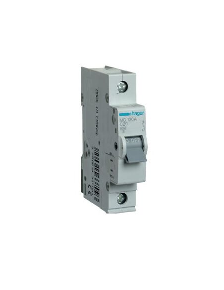HMC120 Automatinis jungiklis Hager MC120 (20A, 1P, 230V, 6kA) iš UAB SINTAS