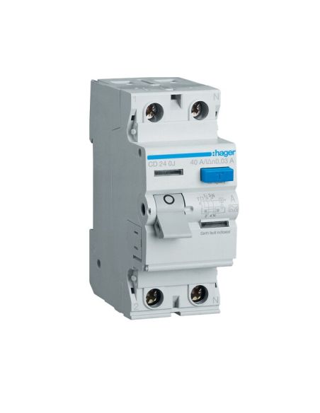 HCD240J Srovės nuotekio relė Hager CD240J (A, 40A, 2P, 30mA, 230V) iš UAB SINTAS