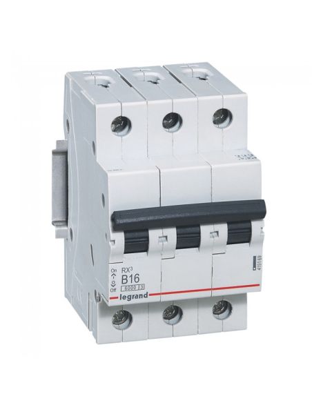 LAUTOMAT3P16AB Automatinis jungiklis MCB RX3 Legrand 419169 (16A, 3P, 400V, 6kA) iš UAB SINTAS