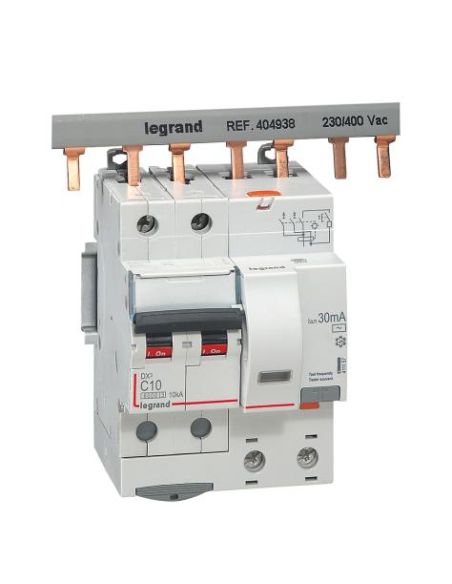 L411157 Srovės nuotekio relė su automatiniu jungikliu Legrand 411057 (C, 10A, 4P, 30mA, 230V) iš UAB SINTAS