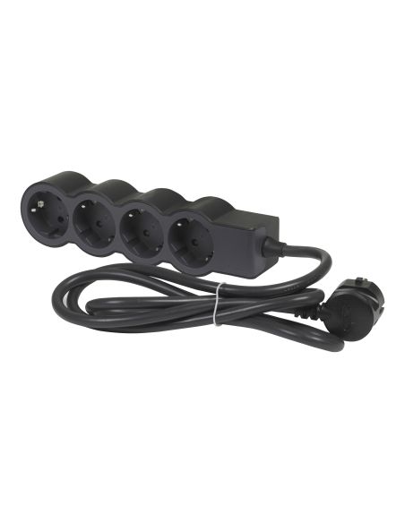 LEGRAND694562 4-vietų ilgiklis su įžeminimu Legrand 694562 (juodas, 3m) iš UAB SINTAS