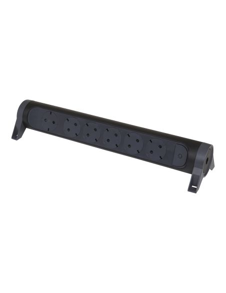 LEGRAND694548 6-vietų ilgiklis su įžeminimu Legrand 694548 (be laido, su jungikliu, juodas) iš UAB SINTAS