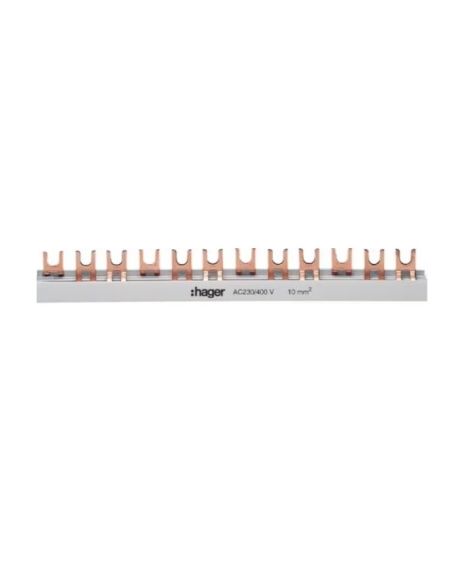 HKDN363B Izoliuota sujungimo šyna Hager KDN380A (3P, 57 mod., 10mm) iš UAB SINTAS
