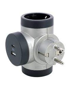 LEGRAND694524 Šakotuvas + USB A + USB C tipo jungtys su įžeminimu Legrand 694524 (2 vietų) iš UAB SINTAS