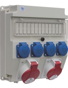 PAWBRBOX320R PawBol B.18.320-3-S plastikinė plokštė 13 mod +kištukiniai lizdai (4x16A/250V 1x32A/5P 1x16A/5P) iš UAB SINTAS
