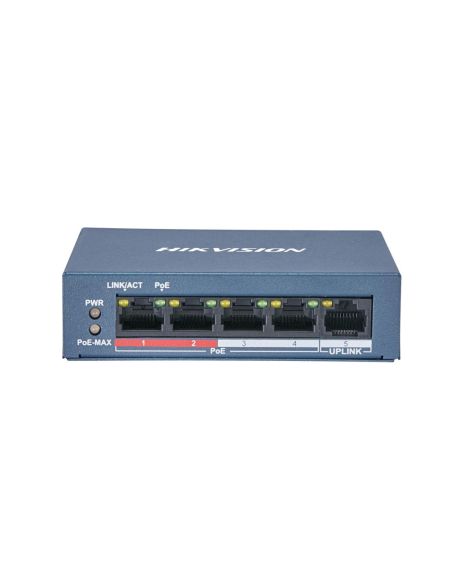 SWITCHDS3E0105PEMB 5 prievadų, 4 PoE komutatorius Hikvision DS-3E0105P-E/M(B) iš UAB SINTAS