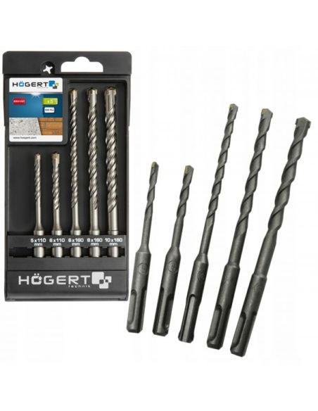 GTVHT6D370 Grąžtų komplektas Hogert HT6D370 (5mm, 6mm, 8mm, 10mm) iš UAB SINTAS