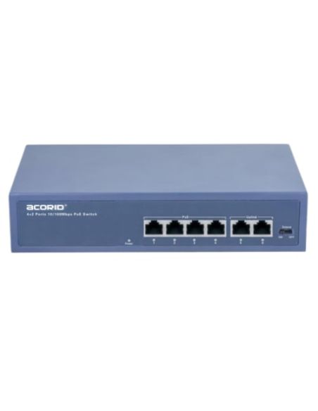 SWITCHACCS1106P 6 prievadų komutatorius Acorid CS1106P (4 PoE, 2 Uplink) iš UAB SINTAS