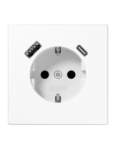 JUNGLS152015CAWW Kištukinis lizdas su USB+USB-C JUNG LS1520-15CAWW (baltas, 16A/250V) iš UAB SINTAS
