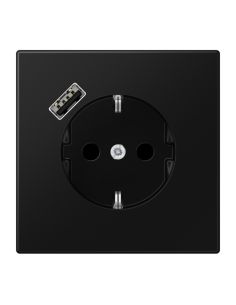 JUNGLS152018ASWM Kištukinis lizdas su USB JUNG LS1520-18ASWM (juodas, matinis, 16A/250V) iš UAB SINTAS