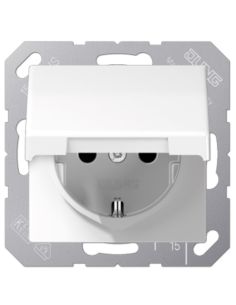JAS1520KLWW Kištukinis lizdas su dangteliu JUNG AS AS1520KLWW (baltas, 16A/250V) iš UAB SINTAS
