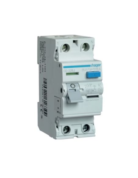 HAD970J Srovės nuotekio relė Hager AD970J (AC, 20A, 2P, 30mA, 230V) iš UAB SINTAS
