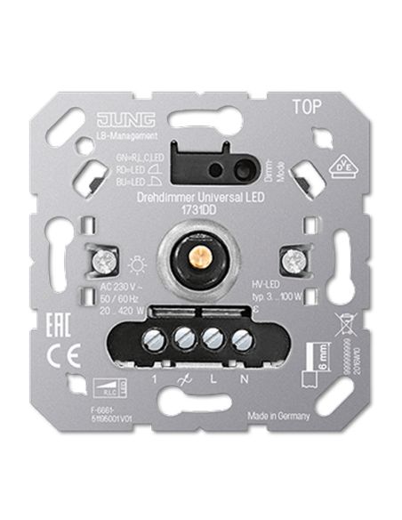 JUNG1731DD Dimerio mechanizmas kaitrinei lemputei JUNG 1731DD (420W) iš UAB SINTAS