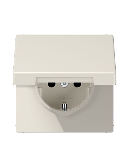 JUNGLS1520KL Kištukinis lizdas su įžeminimu ir dangteliu JUNG LS1520KL (dramblio kaulo spalvos, 16A/250V) iš UAB SINTAS