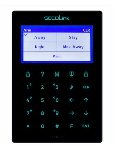 ASGKM25MBL Klaviatūra SECOLINK KM25M (juoda, LCD, balso pranešimai, liečiamas ekranas) iš UAB SINTAS