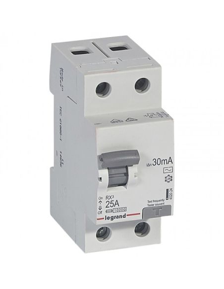 LRELE2P25A Srovės nuotekio relė RCD RX Legrand 402024 (AC, 25A, 2P, 30mA, 230V) iš UAB SINTAS