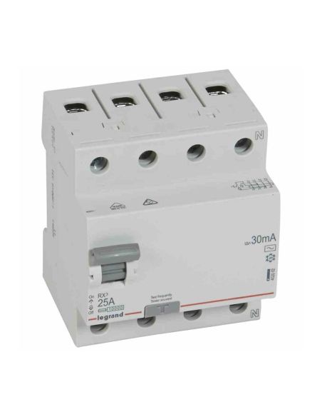 LRELE4P25A Srovės nuotekio relė RCD RX Legrand 402062 (AC, 25A, 4P, 30mA, 400V) iš UAB SINTAS