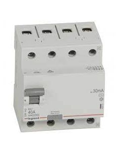 LRELE4P40A Srovės nuotekio relė RCD RX Legrand 402063 (AC, 40A, 4P, 30mA, 400V) iš UAB SINTAS