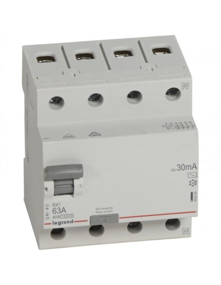 LRELE4P63A Srovės nuotekio relė RCD RX Legrand 402064 (AC, 63A, 4P, 30mA, 400V) iš UAB SINTAS