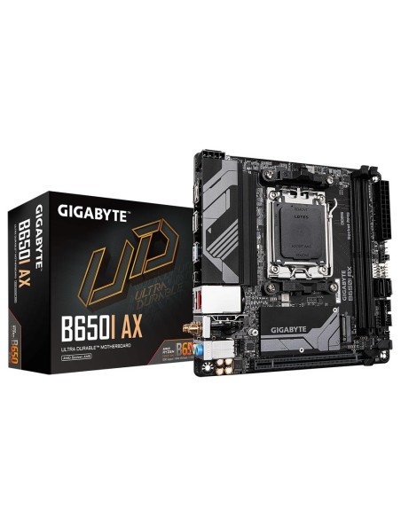 B650IAX Mainboard|GIGABYTE|AMD B650|SAM5|Mini-ITX|Memory DDR5|Memory slots 2|1xPCI-Express 16x|1xM.2|1xHDMI|1xDisplayPort|3xUSB 